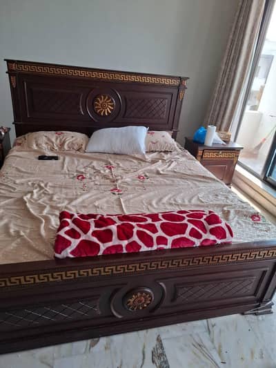Couple Bed + Dressing table + 2x side chair and table for sale