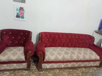 7 seater sofa set | Maroon Color | Good Condition