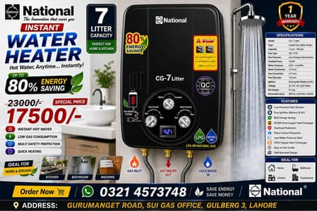 Instant geyser 7 litter dual 1 year warranty