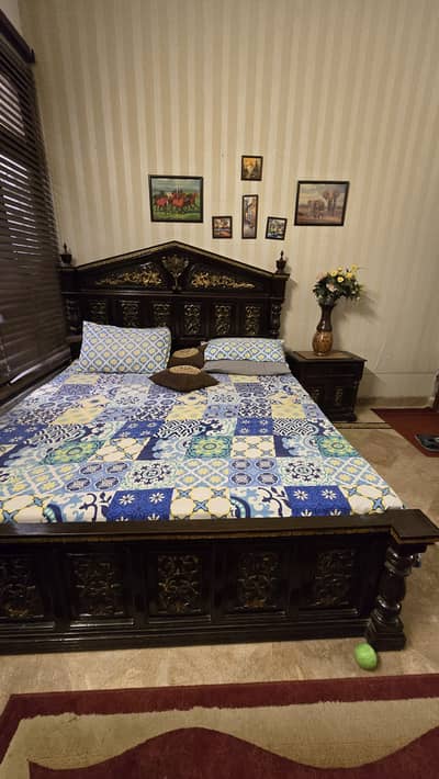 Wooden bed and dressing for sale