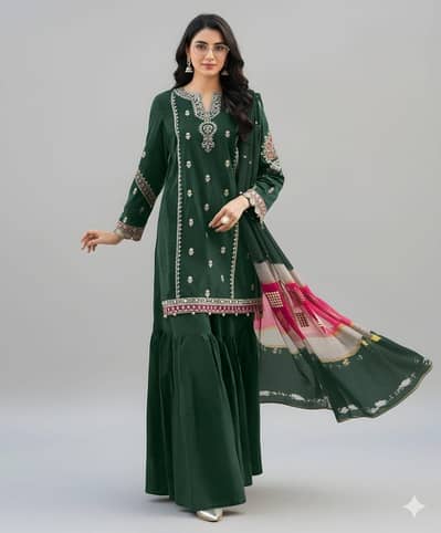PURE LAWN 3PC EMBROIDERED