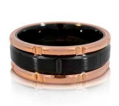 Tungsten Carbide Black & Golden Ring for Men