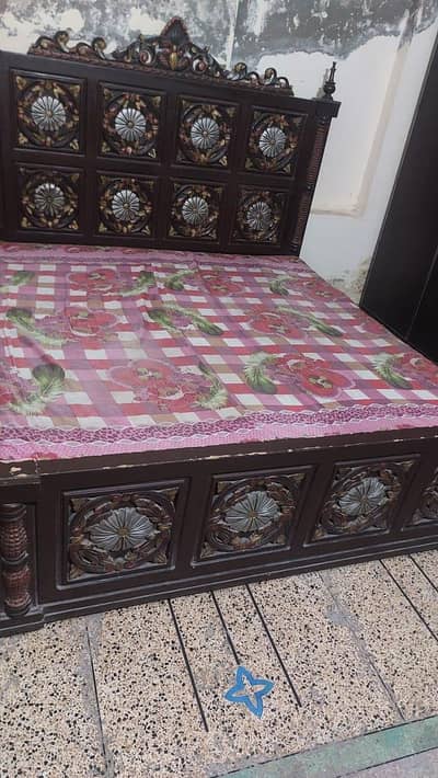 Double bed with dressing and 2 sides tables and metress. . .
