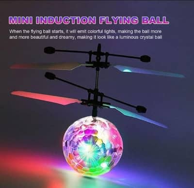 Mini induction flying ball with LED light for kids