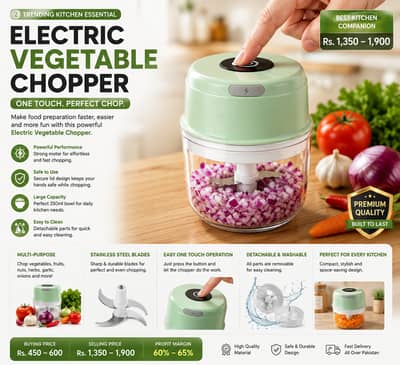 Electric Vegetable Chopper | One Touch Mini Food Chopper