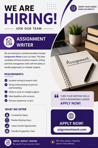 Assignment Work – Online Hiring | Work From Home / Job  Title