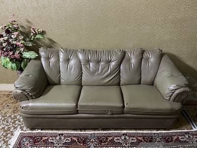 5 Seater Leatherette Sofa Set (3+1+1) - Solid Frame