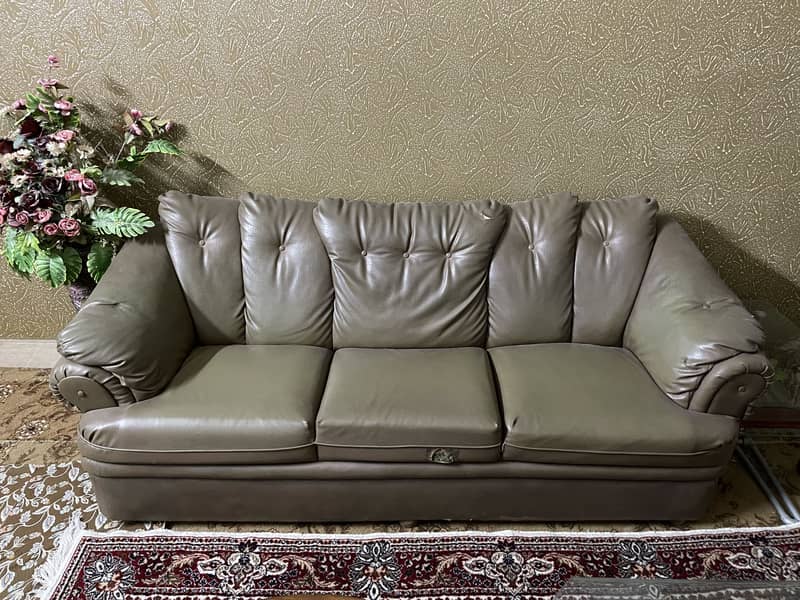 5 Seater Leatherette Sofa Set (3+1+1) - Solid Frame 0