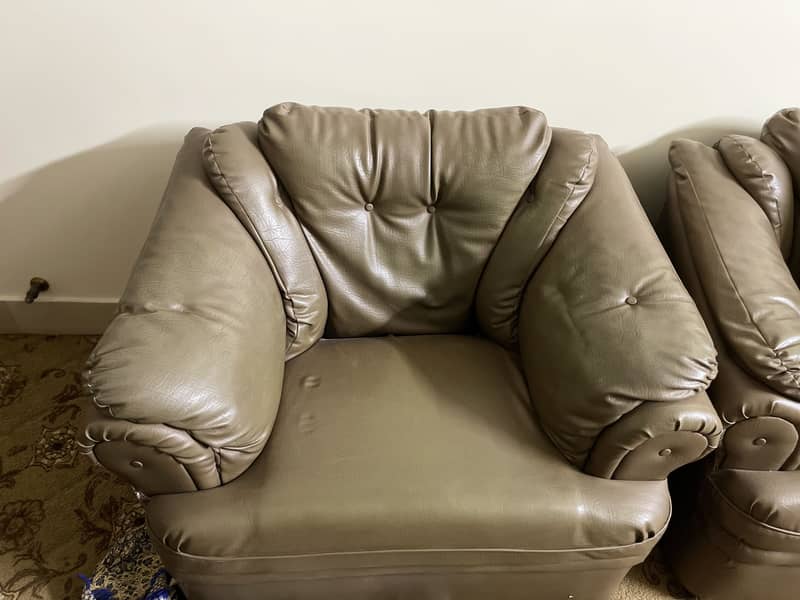 5 Seater Leatherette Sofa Set (3+1+1) - Solid Frame 2