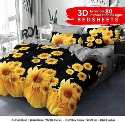 3D Digital Printed Double Bedsheets