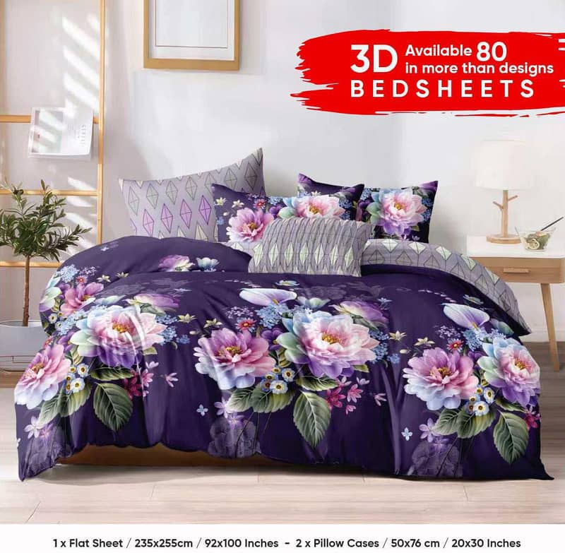 3D Digital Printed Double Bedsheets 1