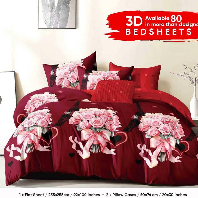 3D Digital Printed Double Bedsheets 2