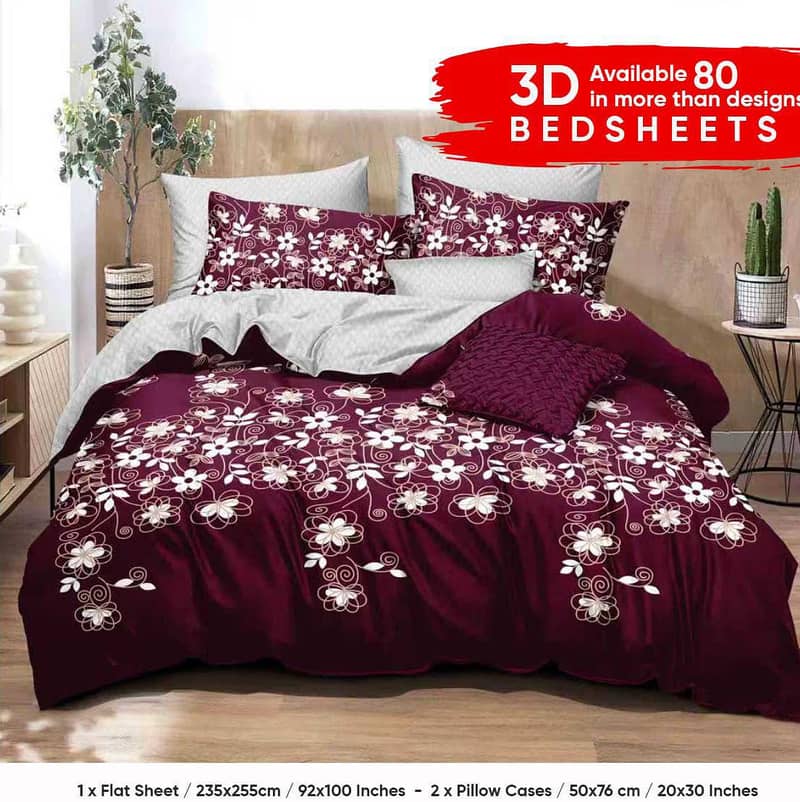 3D Digital Printed Double Bedsheets 3