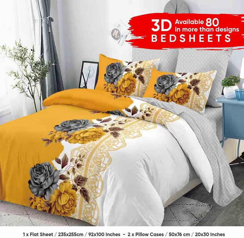3D Digital Printed Double Bedsheets 4