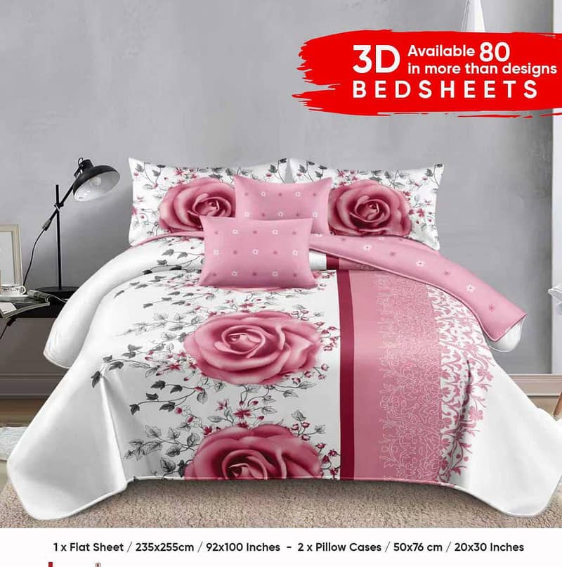 3D Digital Printed Double Bedsheets 5