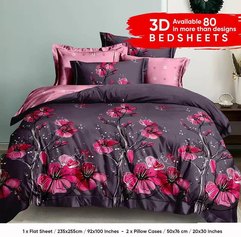 3D Digital Printed Double Bedsheets 6