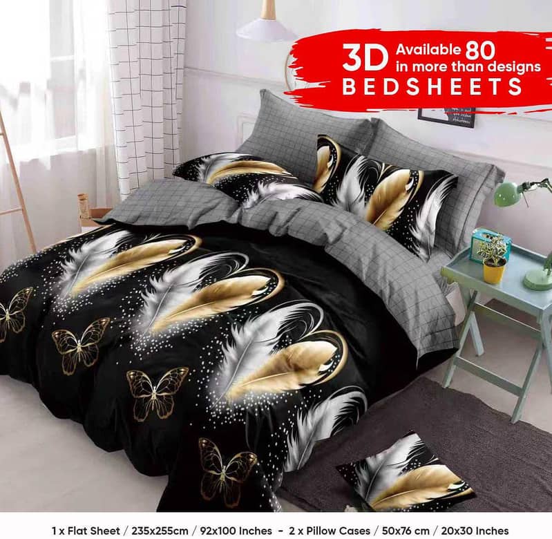 3D Digital Printed Double Bedsheets 7