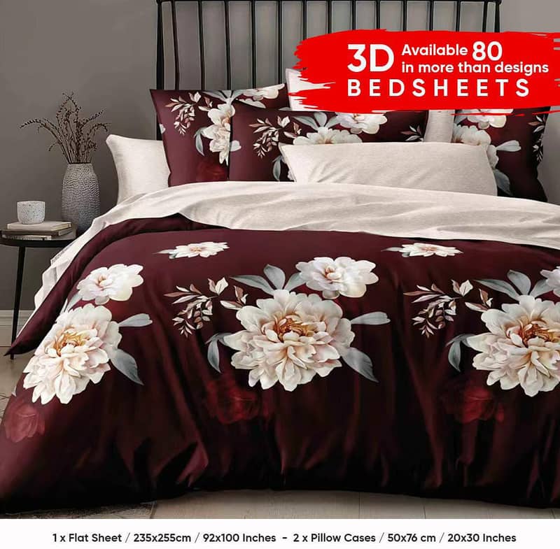 3D Digital Printed Double Bedsheets 9