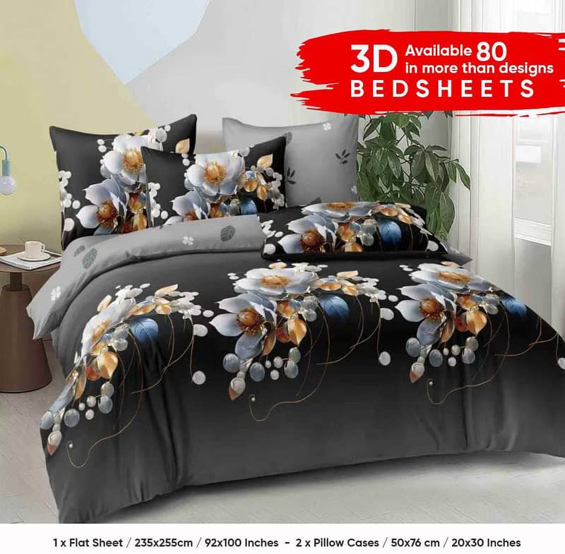 3D Digital Printed Double Bedsheets 10