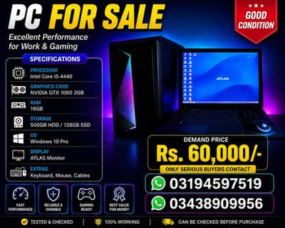 gaming PC for sale or phone exchange with PC available