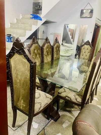 8 Chair with Glass table large size for big family