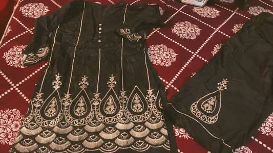 2 piece stitched Embroided suit