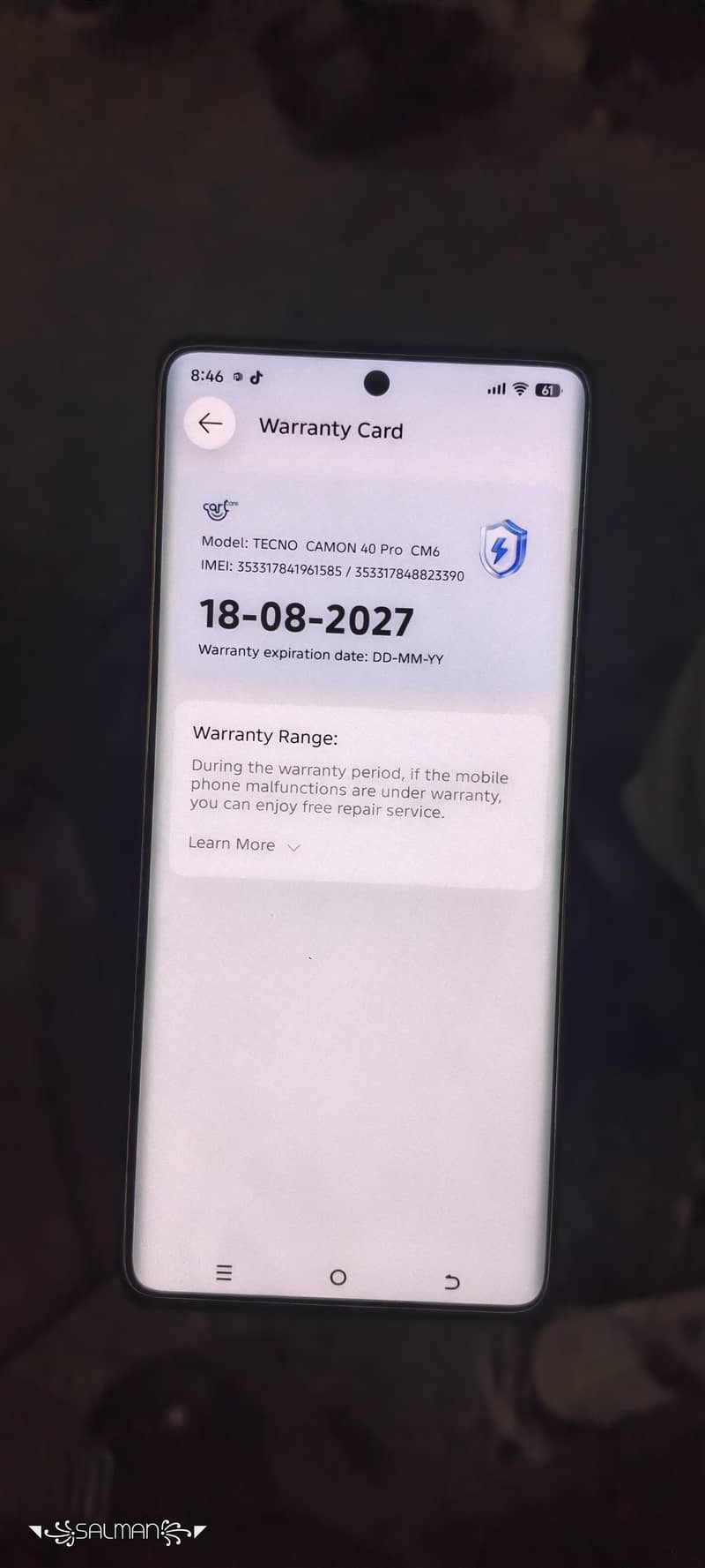 Tecno CAMON 40 Pro 3