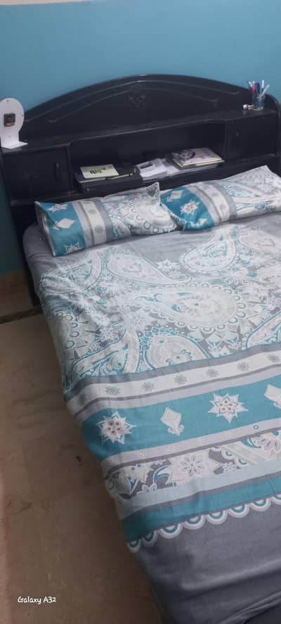 Queen Size Double Bed (Pure Wood) with Mattress Urgent Sale