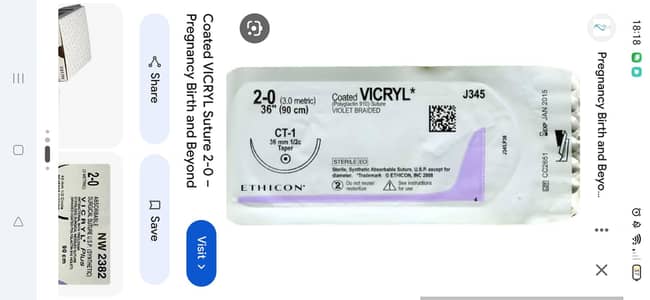 Sutures (VICRYL, Prolene, Silk, PDS)