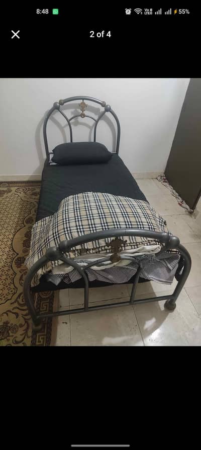 Two Single Metal Bed Frame + Mattress (13,750 each)