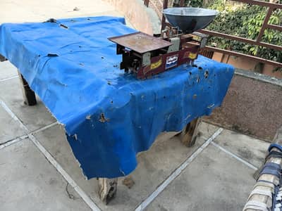 wooden table and kanda