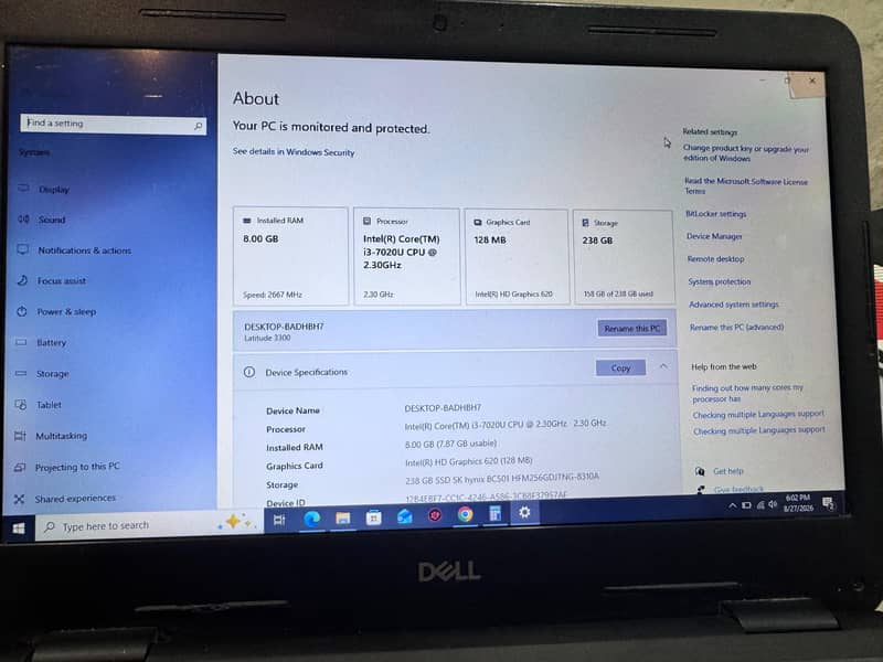 Dell core i3 7th Generation 3