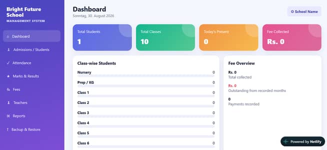 Complete School Management Software Website