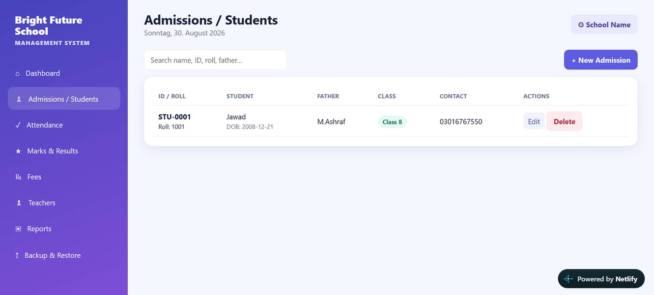Complete School Management Software Website 1