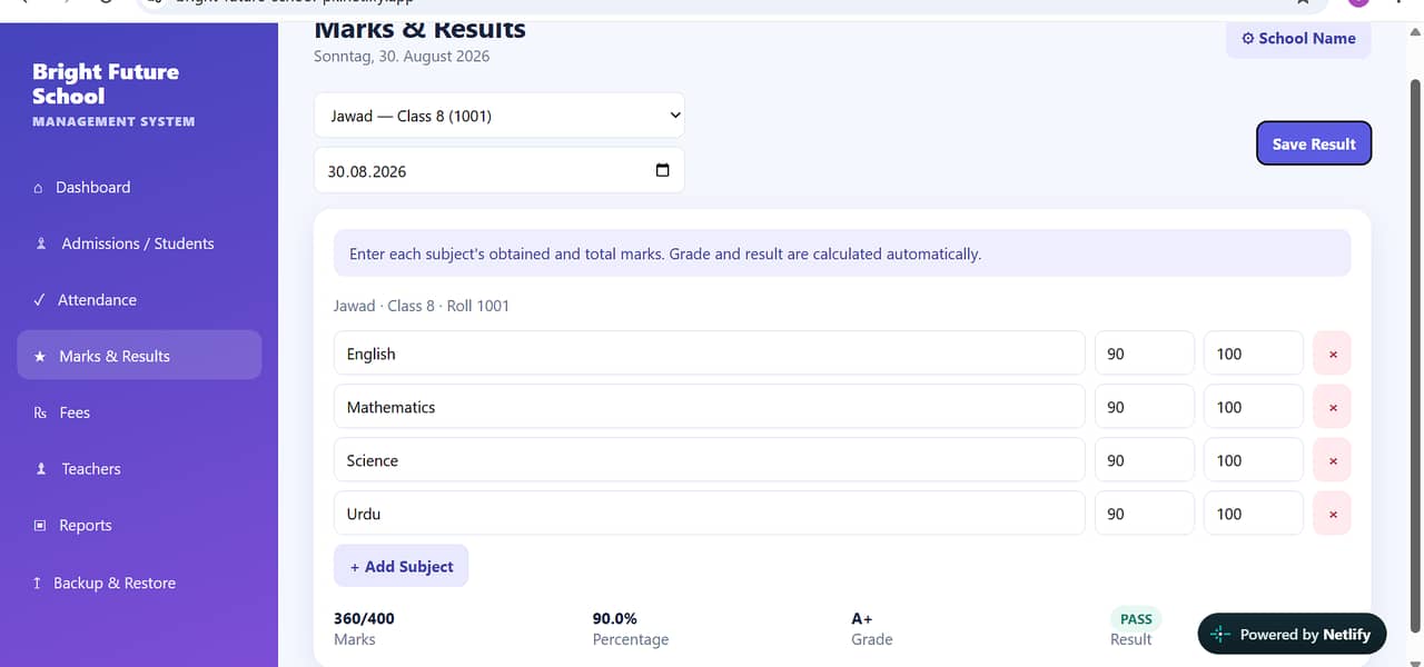 Complete School Management Software Website 3