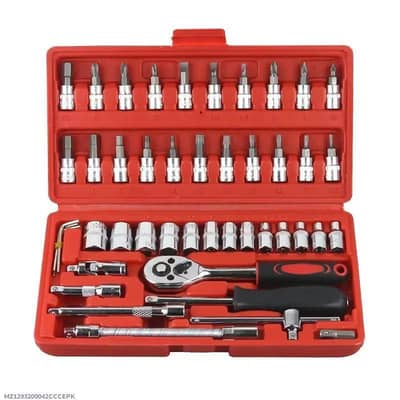 46 Pcs Chrome Vanadium Tool kit Set Red