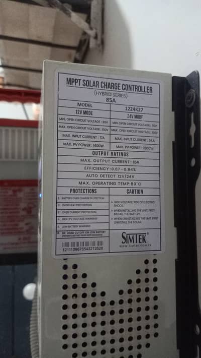 Simtek MPPT 85A  or Eastern 4000w