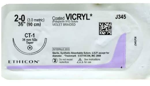 Sutures (VICRYL, Prolene, Silk, PDS)