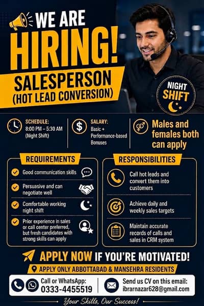 Salesperson (Hot Lead Conversion)