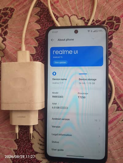 Realme C71 with box charger