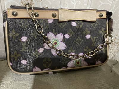 Vintage Louis Vuitton Style Floral Chain Shoulder Bag