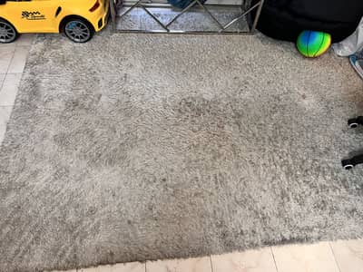 9.5 x 6.5 ft Premium Quality Grey Shaggy Rug – Used, Good Condition