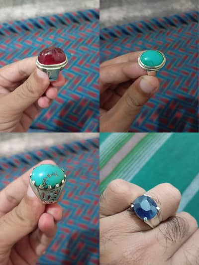 Firoza Yaqoot Neelam Rings