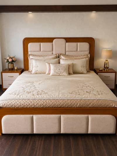 Modern bed set with mattress