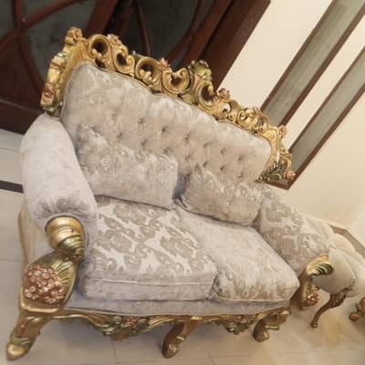 Original Chinioti 7 Seater Sofa Set with MoltyFoam & 3 Tables for Sale