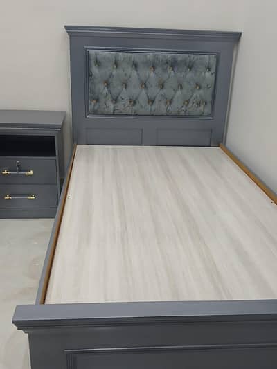 new single bed with side table