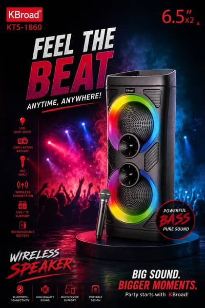 KTS 1860 Bluetooth Speaker Powerful bass Wireless Speaker