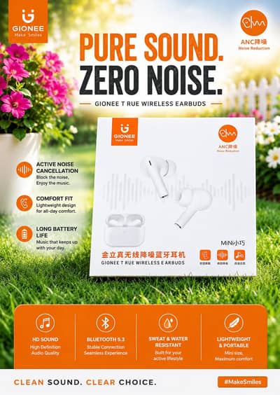 GIONEE Wireless Earbuds  Premium Sound