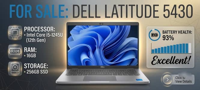 Dell Latitude 5430 | i5 12th Gen | 16GB RAM | 256GB SSD | Touch Screen