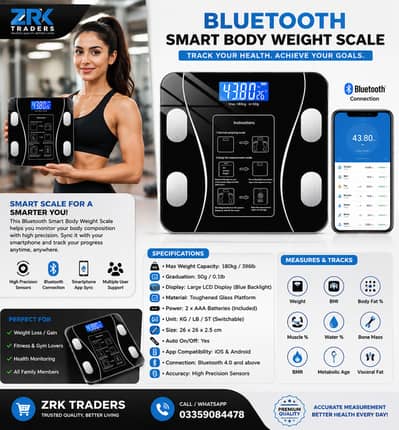 Smart Digital Weight Scale 180KG Bluetooth App Support Toughened Glass